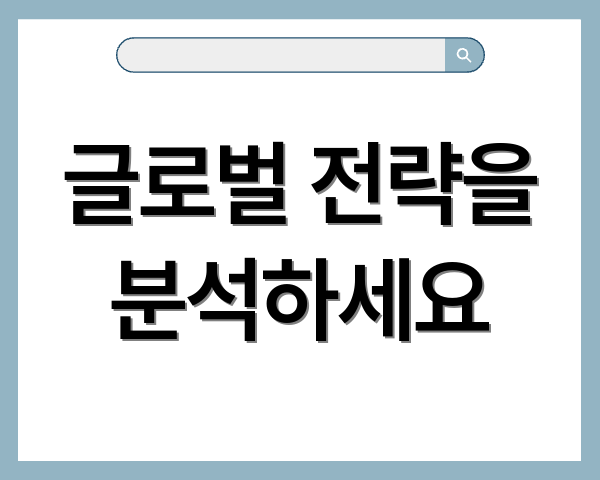 글로벌 전략을 분석하세요